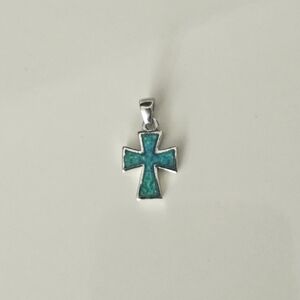 Sterling Silver Opal cross pendant